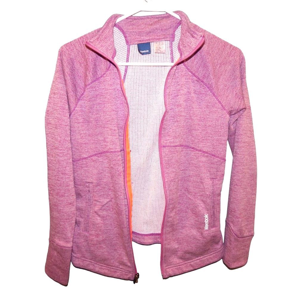Reebok women’s x‑small thermal lined purple activewear jacket with thumbholes